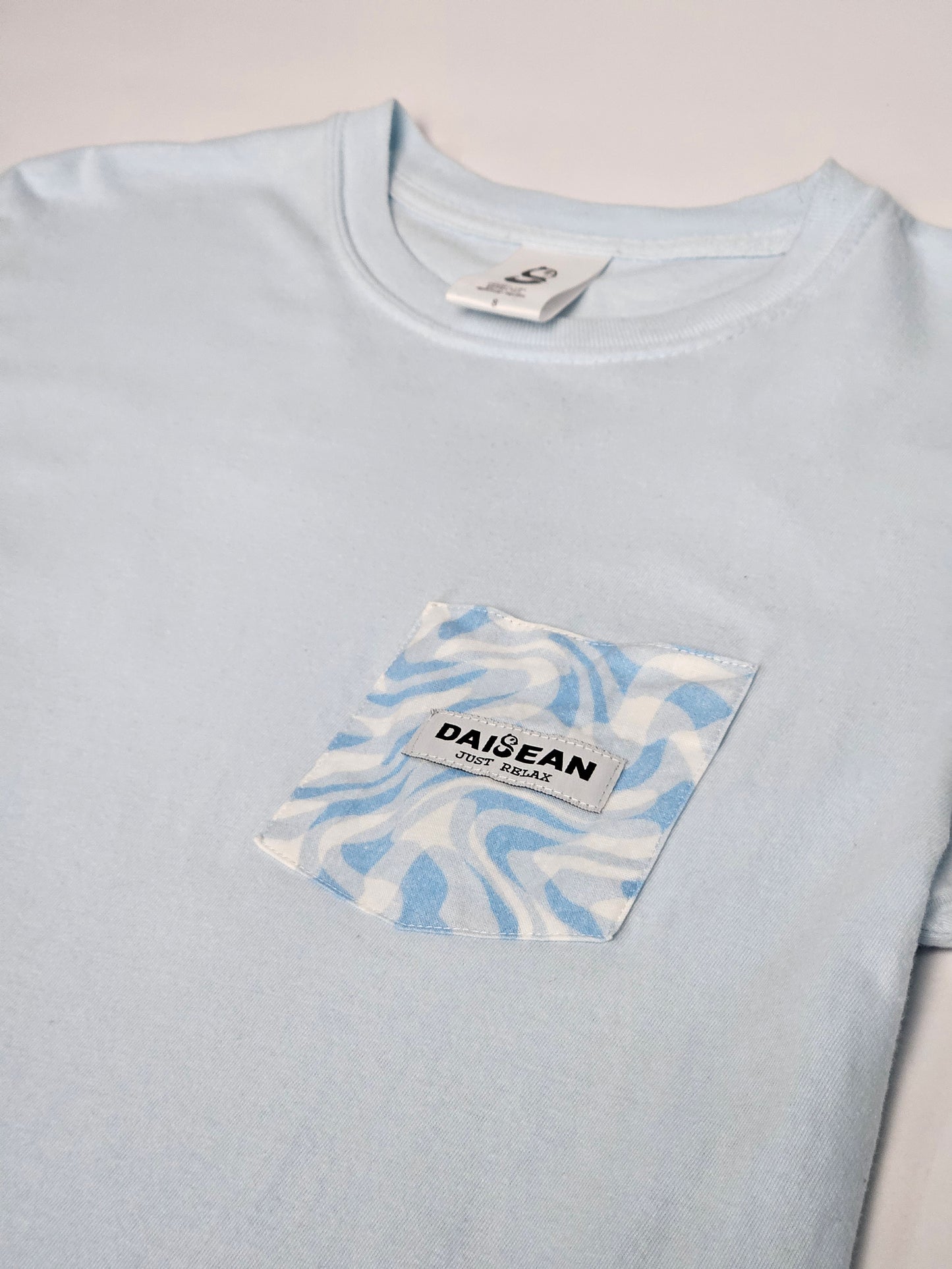 Baby Blue 100% Cotton Heavyweight Pocket Tee