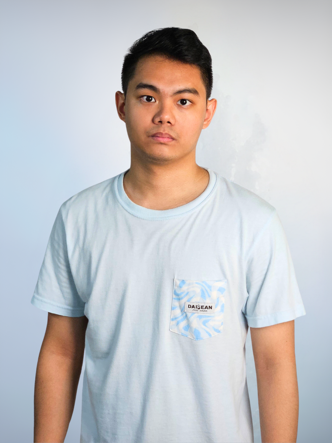 Baby Blue 100% Cotton Heavyweight Pocket Tee