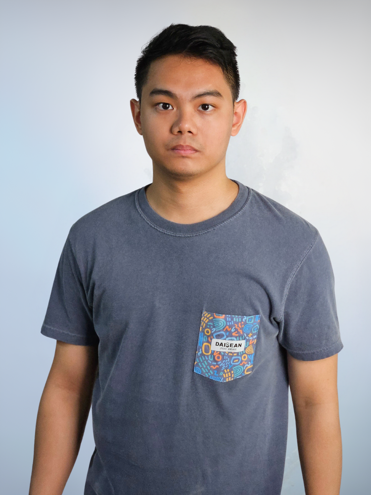 Denim Blue 100% Cotton Heavyweight Pocket Tee