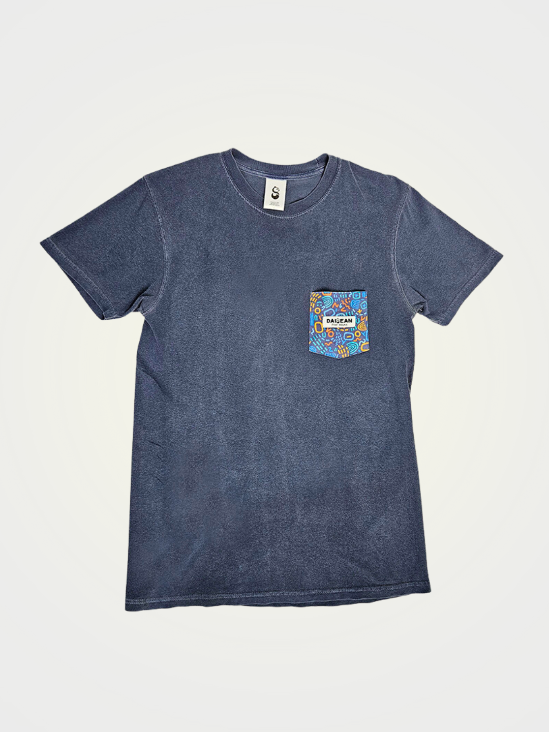 Denim Blue 100% Cotton Heavyweight Pocket Tee